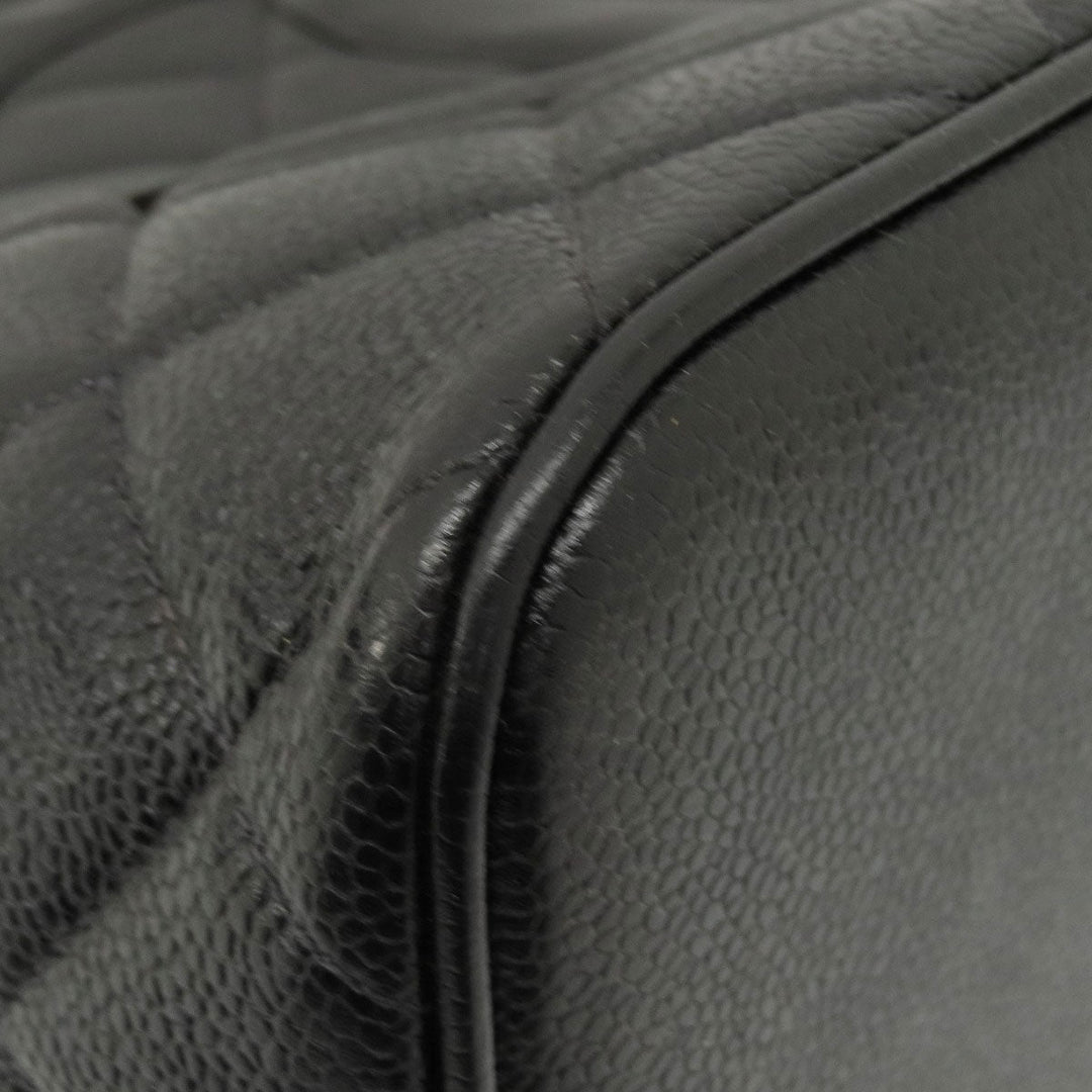 CHANEL Tote Bag Caviar skin black Replica Tote SilverMetal