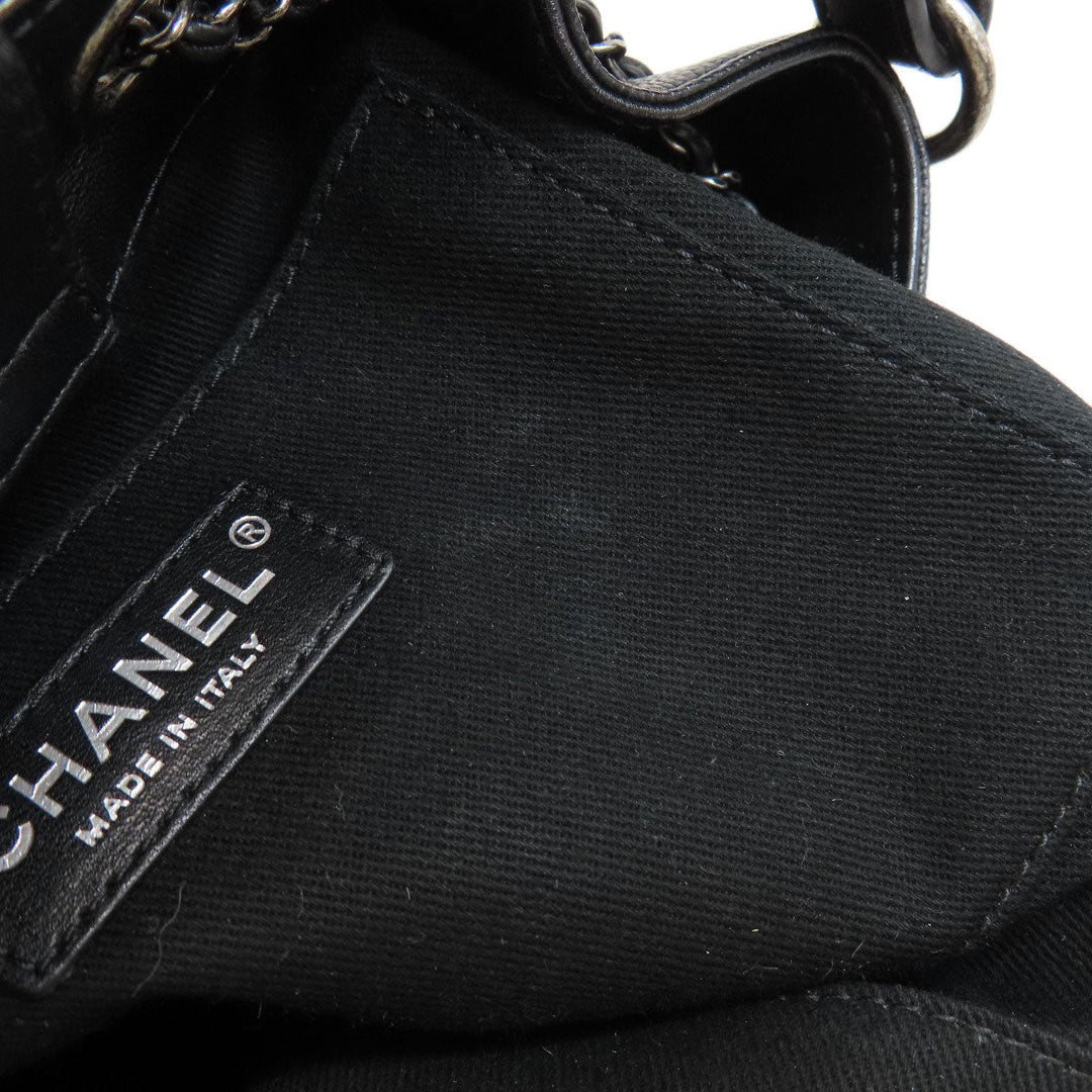 CHANEL Handbag Grained Calfskin Skin black CCBucket Matelasse 2WAY SilverMetal