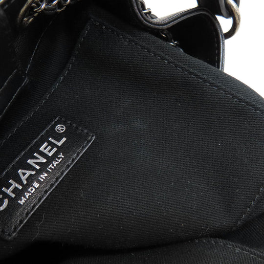 CHANEL Handbag Grained Calfskin Skin black CCBucket Matelasse 2WAY SilverMetal