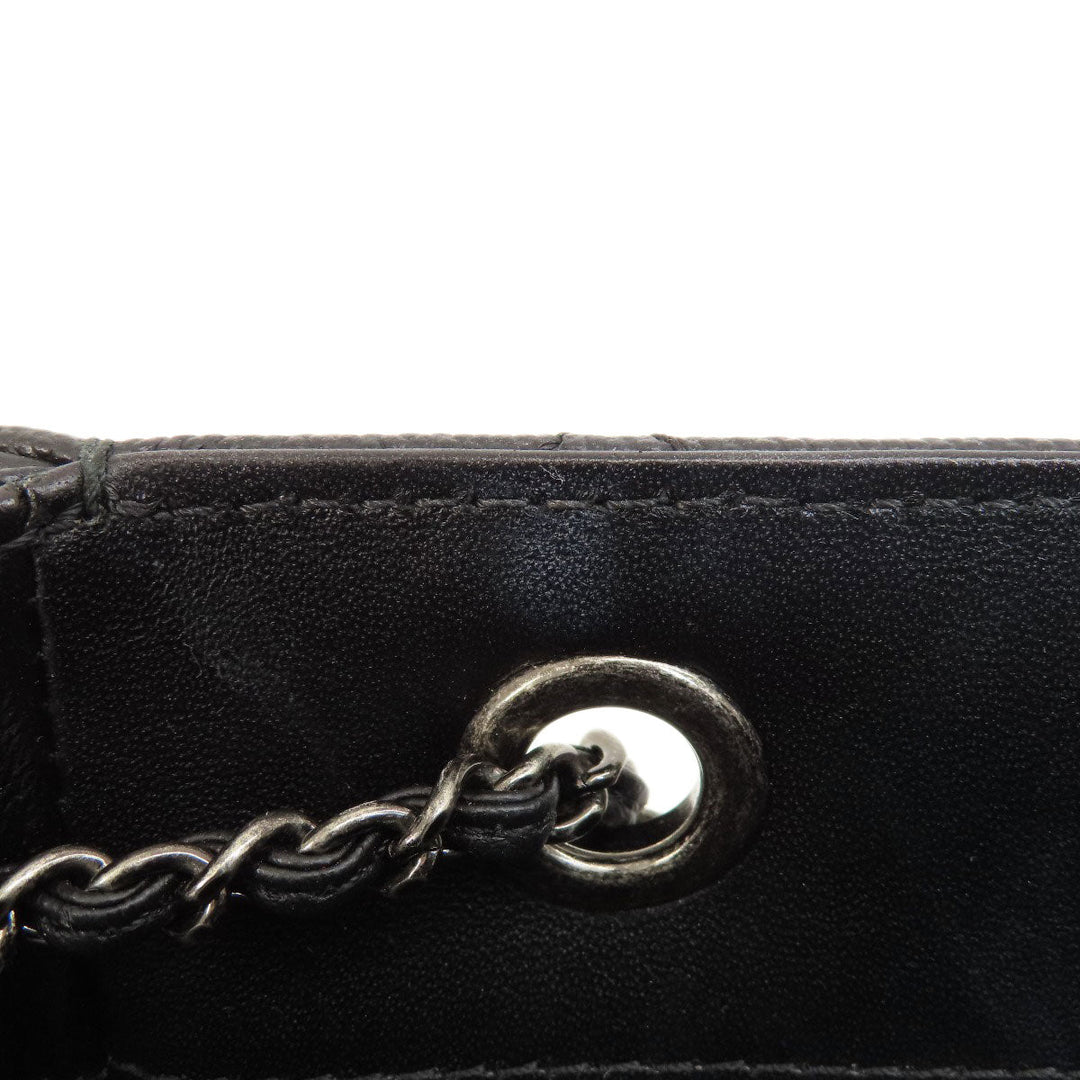 CHANEL Handbag Grained Calfskin Skin black CCBucket Matelasse 2WAY SilverMetal