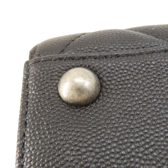 CHANEL Handbag Grained Calfskin Skin black CCBucket Matelasse 2WAY SilverMetal