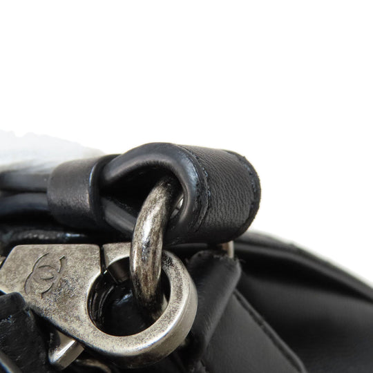 CHANEL Handbag Grained Calfskin Skin black CCBucket Matelasse 2WAY SilverMetal