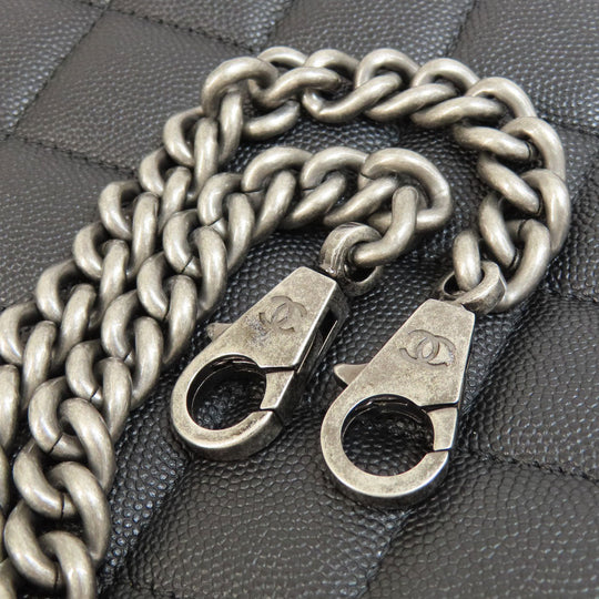 CHANEL Handbag Grained Calfskin Skin black CCBucket Matelasse 2WAY SilverMetal