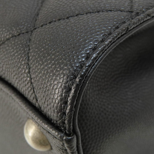 CHANEL Handbag Grained Calfskin Skin black CCBucket Matelasse 2WAY SilverMetal