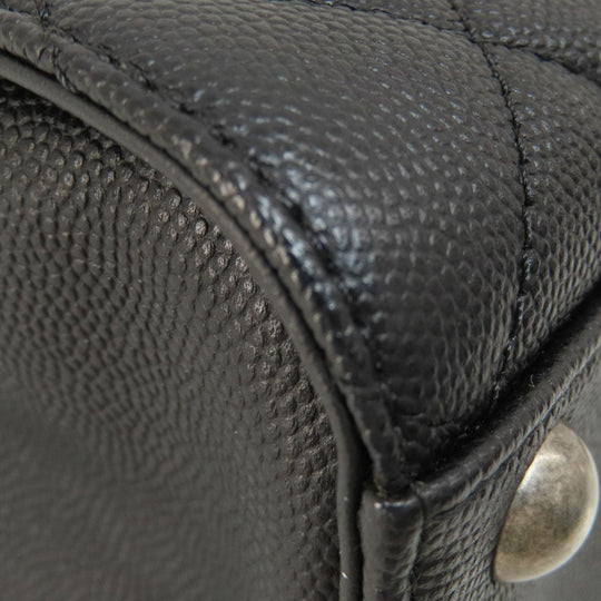 CHANEL Handbag Grained Calfskin Skin black CCBucket Matelasse 2WAY SilverMetal
