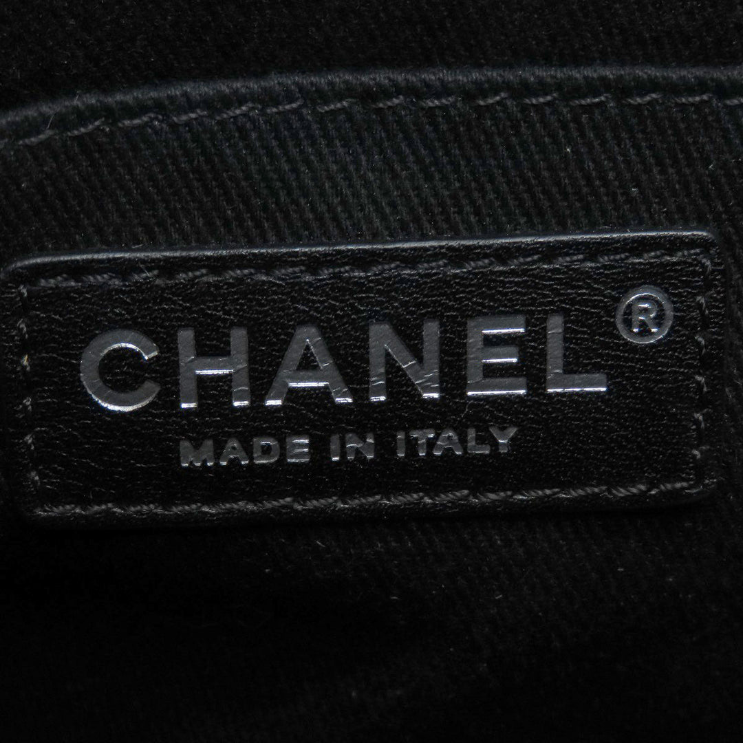CHANEL Handbag Grained Calfskin Skin black CCBucket Matelasse 2WAY SilverMetal