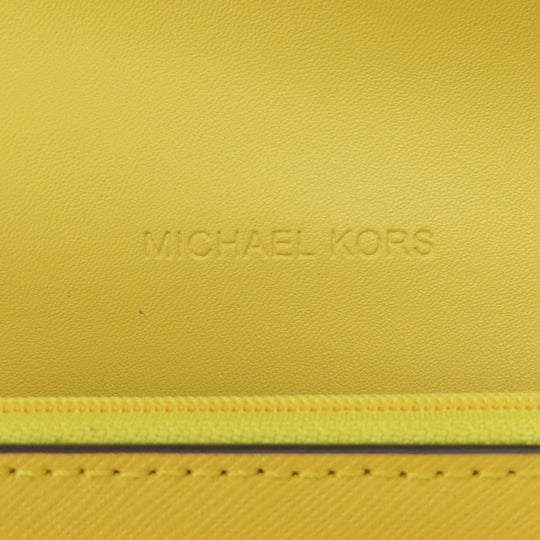 MICHAEL KORS Tote Bag PVC yellow logoMetal ChainShoulder Women Used Authentic