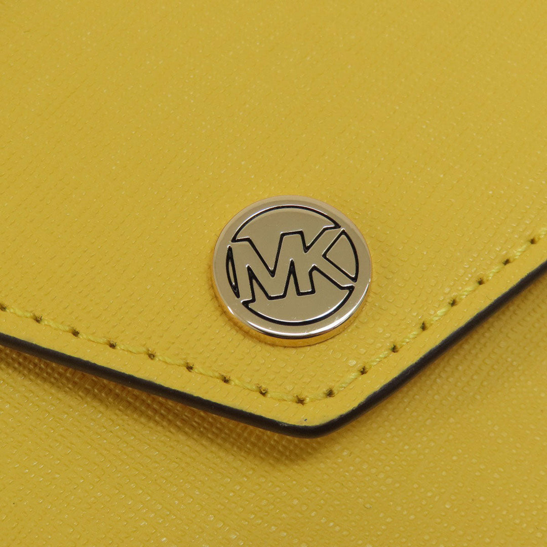 MICHAEL KORS Tote Bag PVC yellow logoMetal ChainShoulder Women Used Authentic