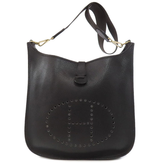 HERMES Shoulder Bag Ardenne black Evelyn GM Gold Metal Women Used Authentic