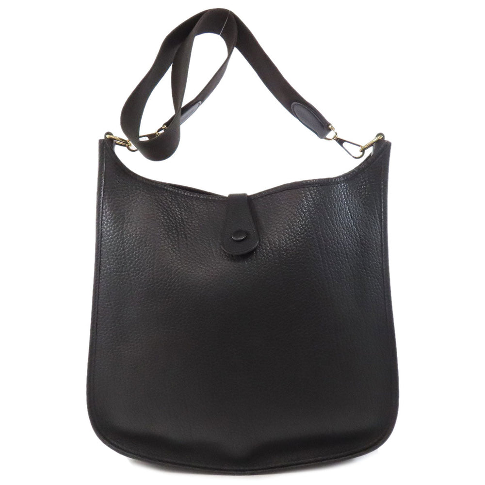 HERMES Shoulder Bag Ardenne black Evelyn GM Gold Metal Women Used Authentic