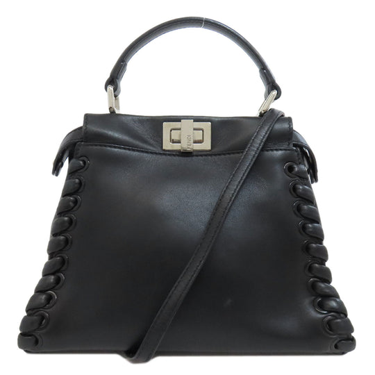 FENDI Handbag leather black Peekaboo Mini 2WAY