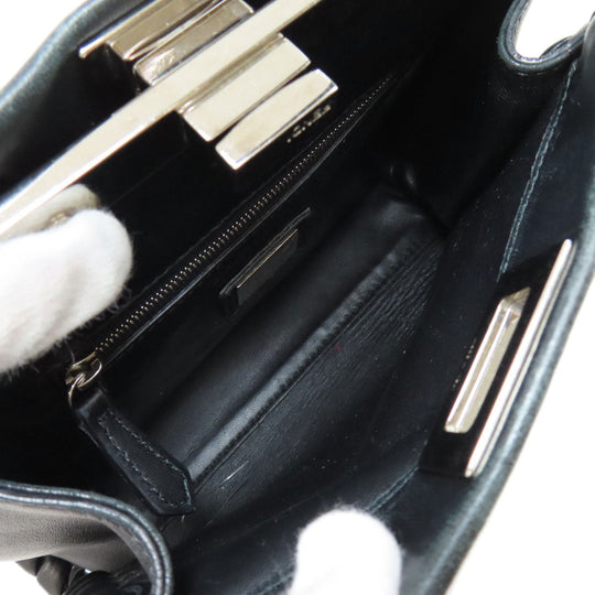 FENDI Handbag leather black Peekaboo Mini 2WAY