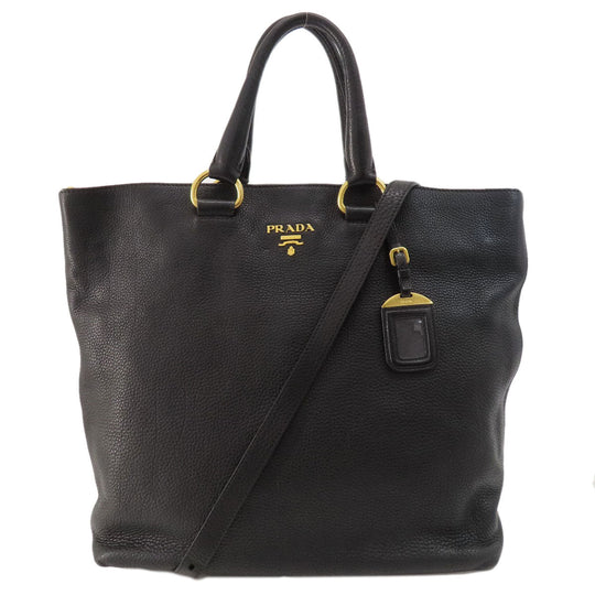 PRADA Handbag BN1713 leather black 2WAY