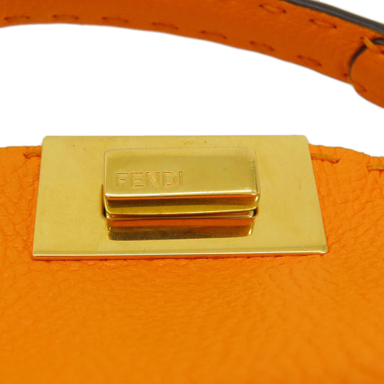 FENDI Handbag Calfskin Orange Peekaboo Celeria 2WAY
