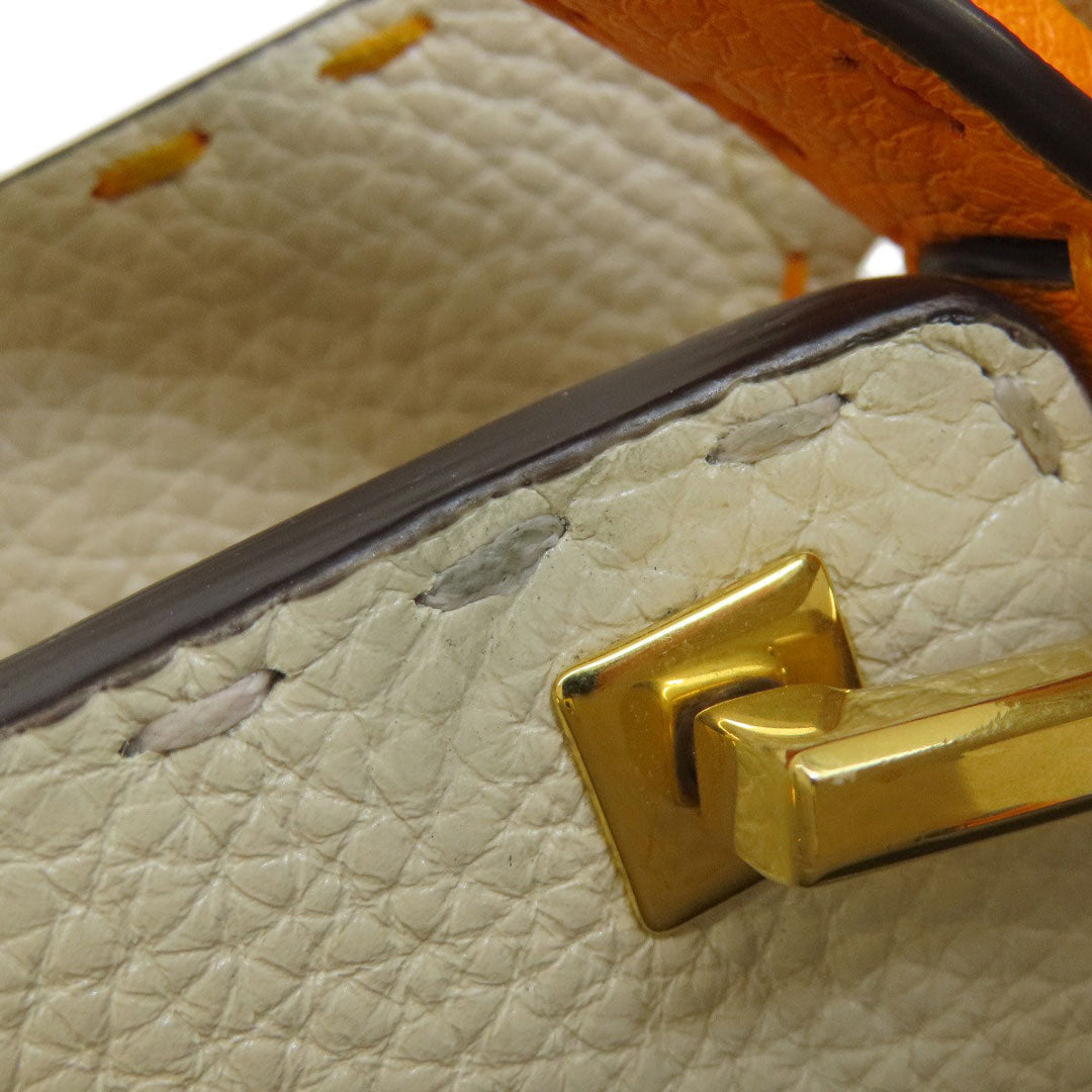 FENDI Handbag Calfskin Orange Peekaboo Celeria 2WAY