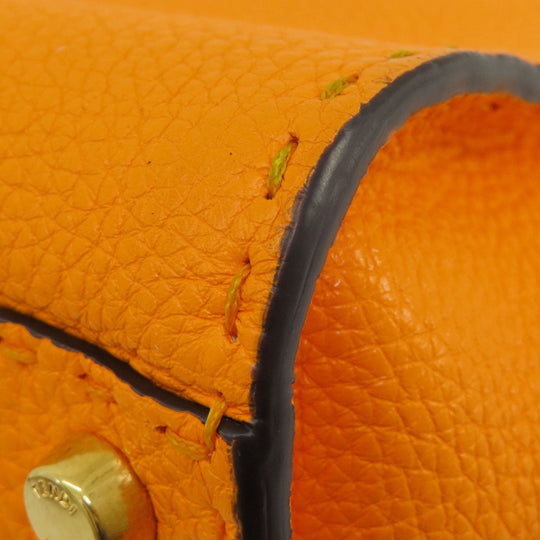 FENDI Handbag Calfskin Orange Peekaboo Celeria 2WAY
