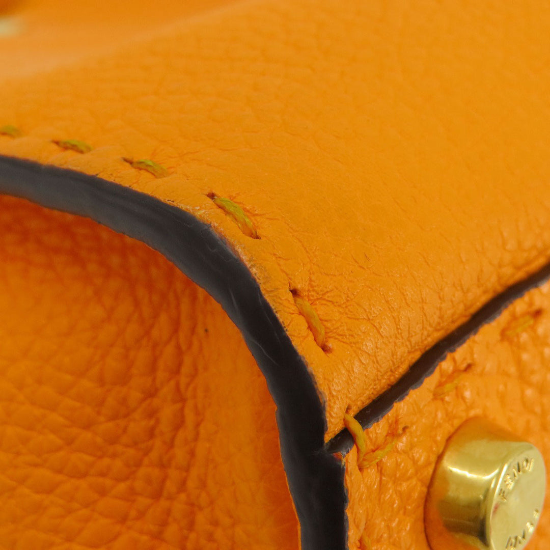 FENDI Handbag Calfskin Orange Peekaboo Celeria 2WAY