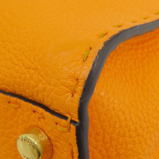 FENDI Handbag Calfskin Orange Peekaboo Celeria 2WAY