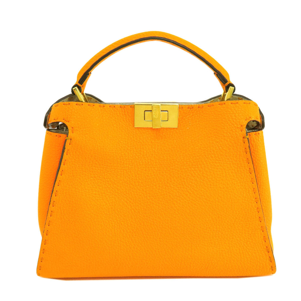 FENDI Handbag Calfskin Orange Peekaboo Celeria 2WAY