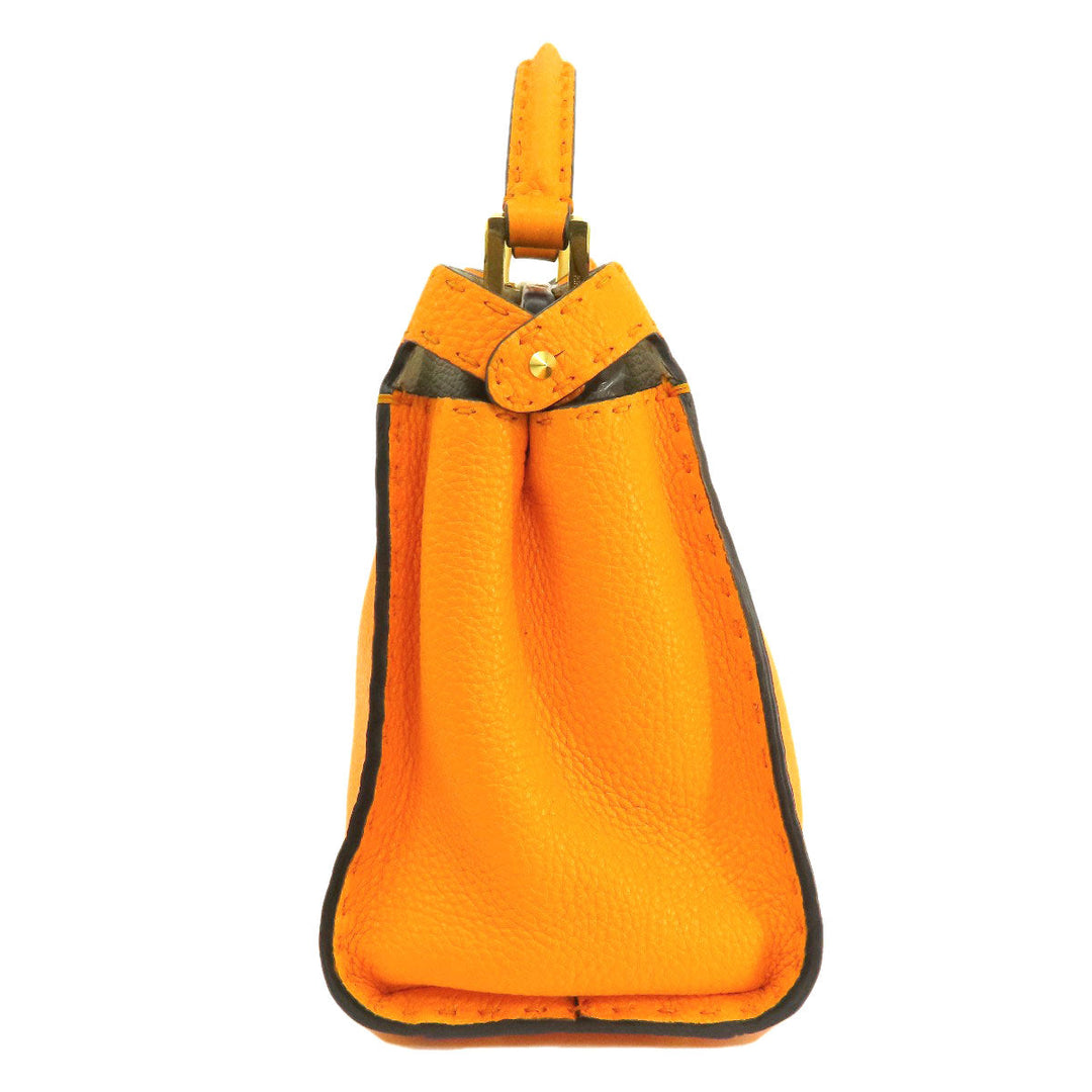 FENDI Handbag Calfskin Orange Peekaboo Celeria 2WAY