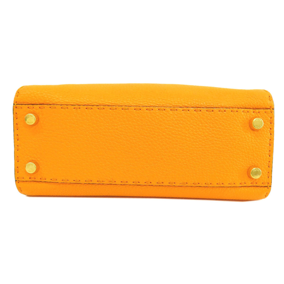 FENDI Handbag Calfskin Orange Peekaboo Celeria 2WAY