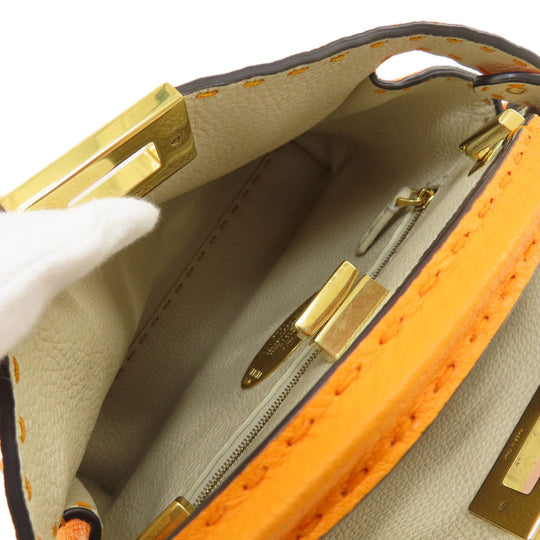 FENDI Handbag Calfskin Orange Peekaboo Celeria 2WAY