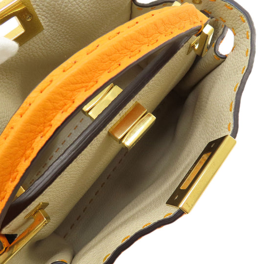 FENDI Handbag Calfskin Orange Peekaboo Celeria 2WAY