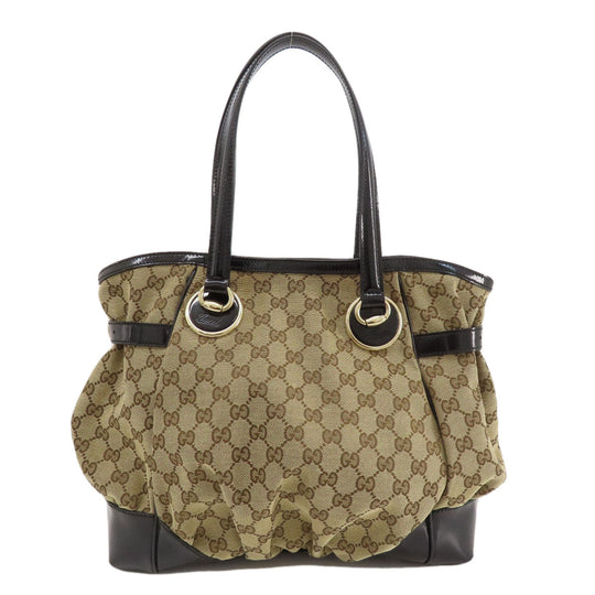 GUCCI Tote Bag 502752 canvas Brown GG Women Used Authentic