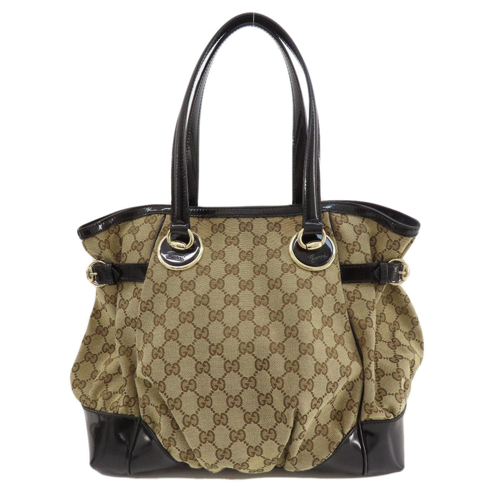 GUCCI Tote Bag 502752 canvas Brown GG Women Used Authentic