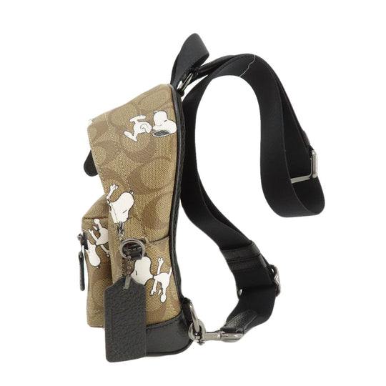 COACH Sling bag 5840 PVC Brown Peanuts collaboration Women Used Authentic