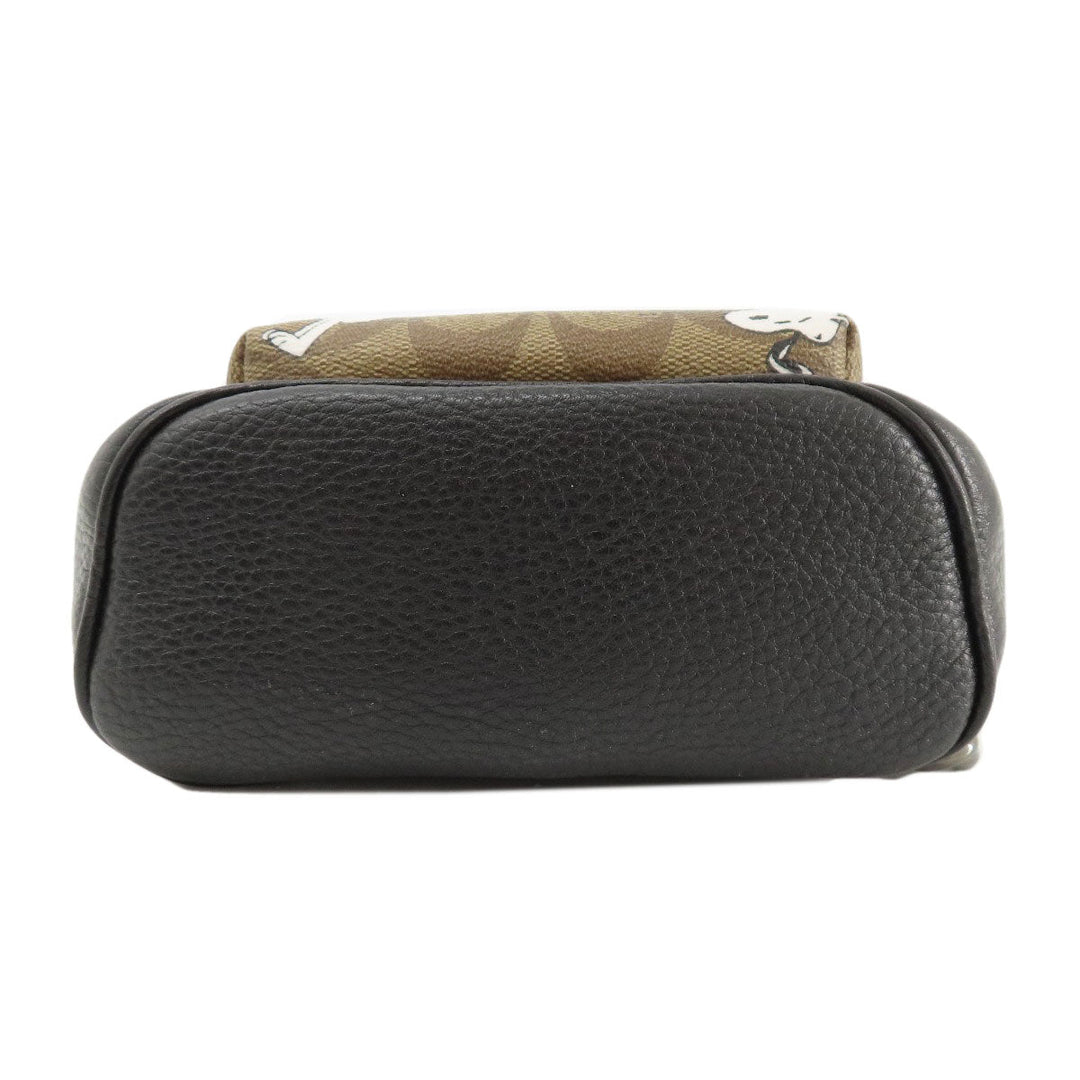 COACH Sling bag 5840 PVC Brown Peanuts collaboration Women Used Authentic