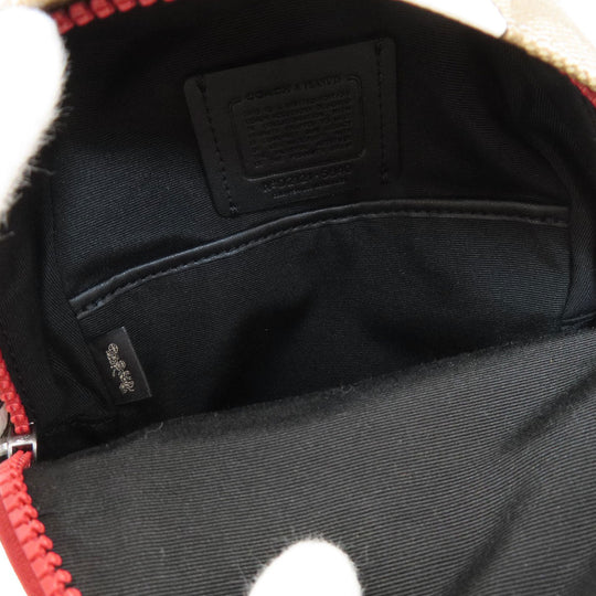 COACH Sling bag 5840 PVC Brown Peanuts collaboration Women Used Authentic