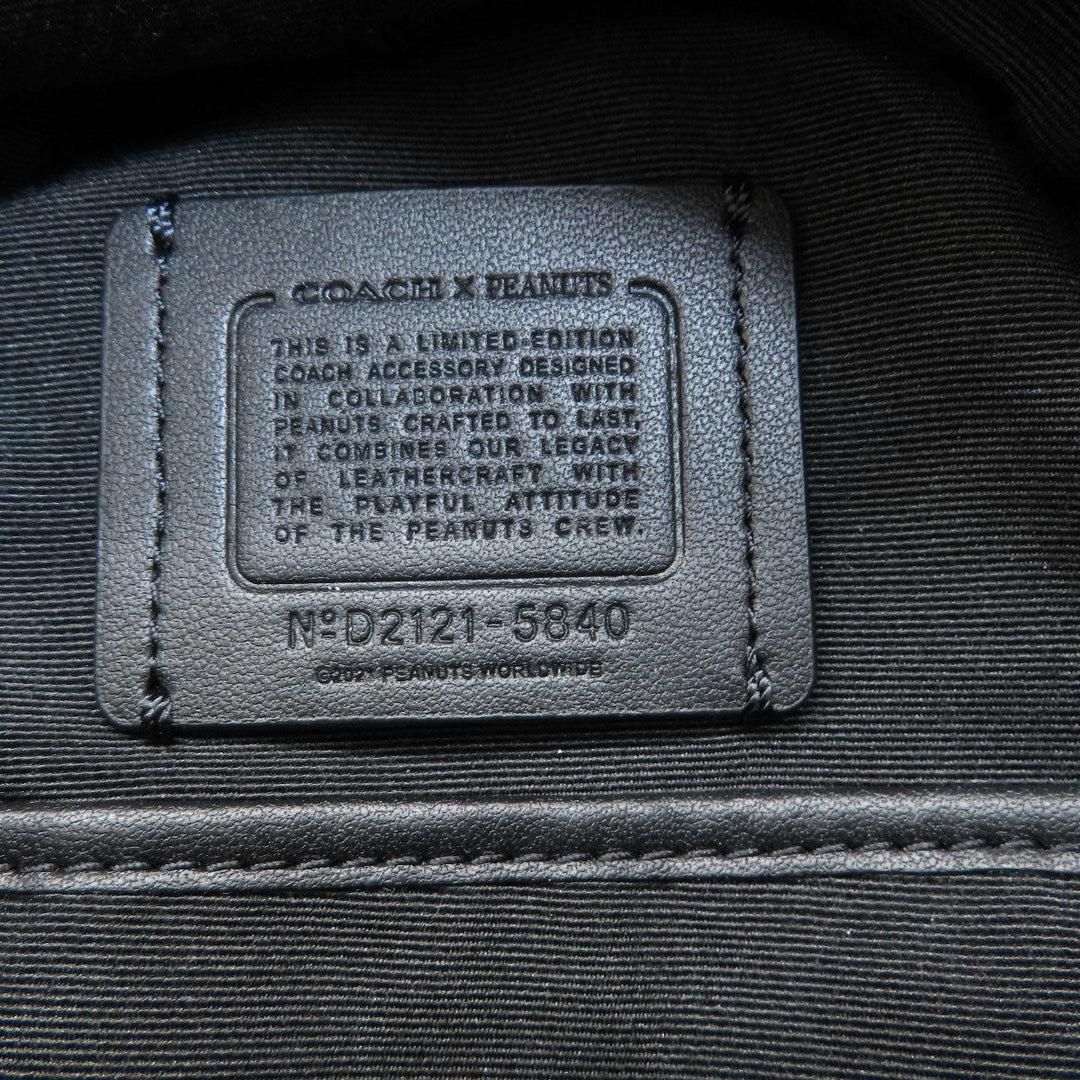 COACH Sling bag 5840 PVC Brown Peanuts collaboration Women Used Authentic