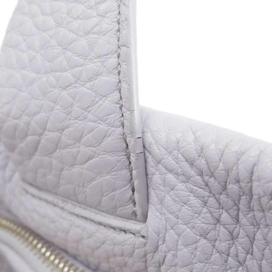 PRADA Handbag leather gray logo Women Used Authentic