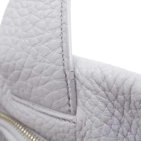 PRADA Handbag leather gray logo Women Used Authentic