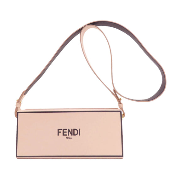 FENDI Shoulder Bag Calfskin pink logo BoxShoulder Women Used Authentic