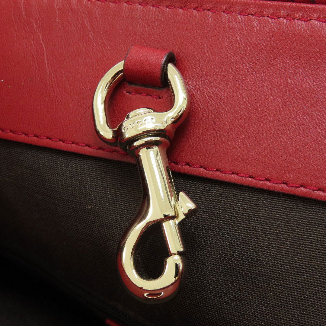 GUCCI Tote Bag 336660 leather Red outlet Women Used Authentic