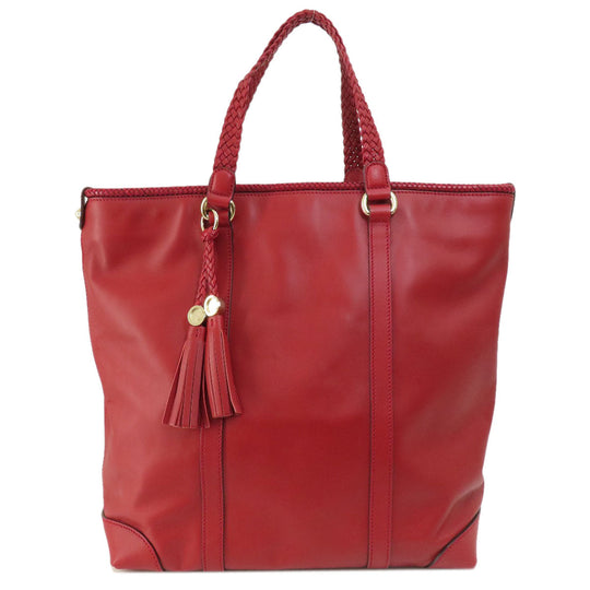GUCCI Tote Bag 336660 leather Red outlet Women Used Authentic