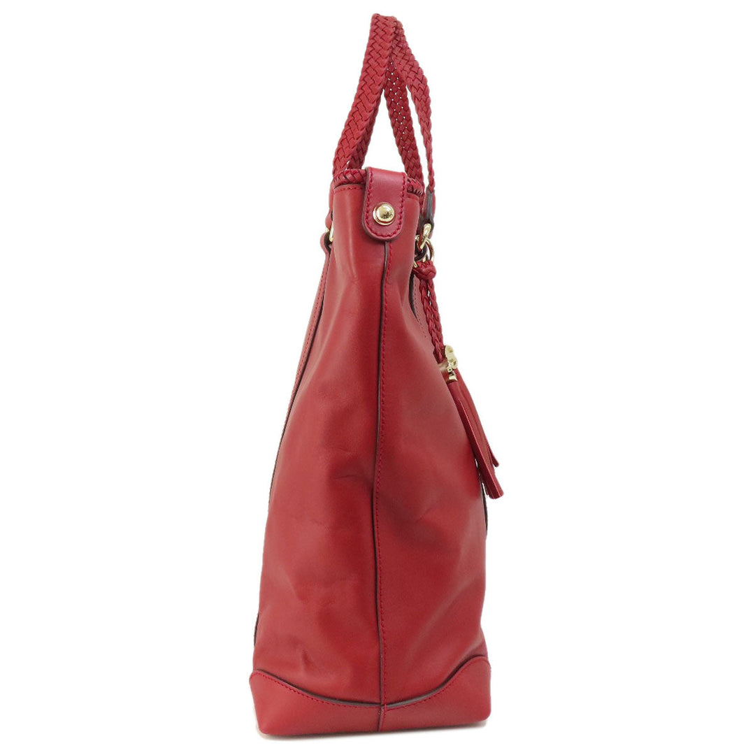 GUCCI Tote Bag 336660 leather Red outlet Women Used Authentic