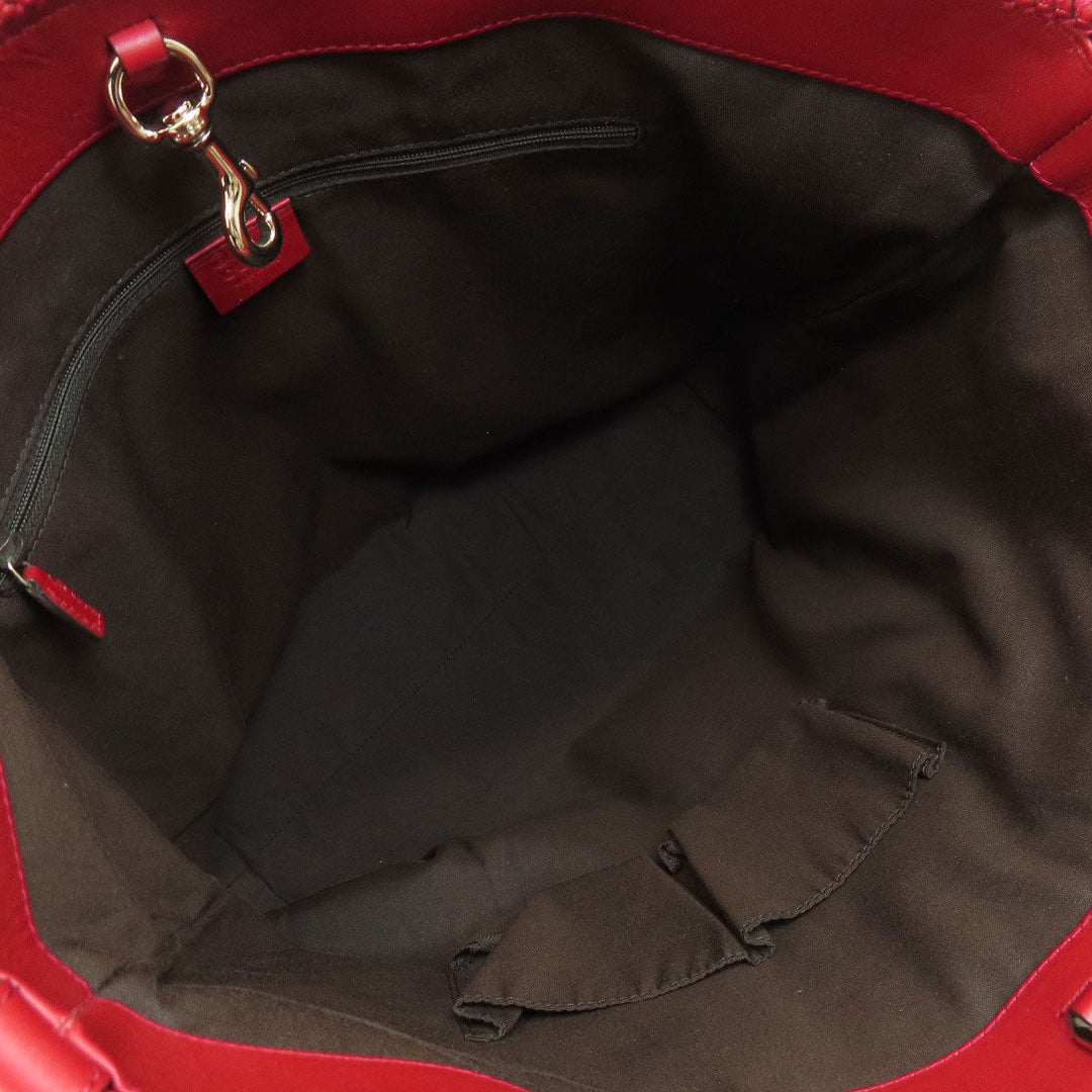 GUCCI Tote Bag 336660 leather Red outlet Women Used Authentic