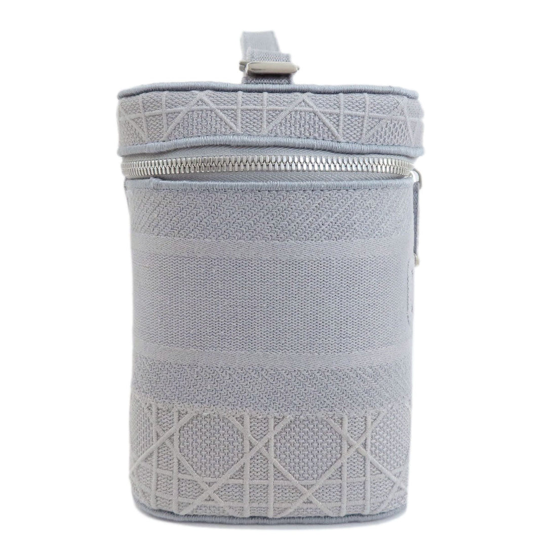 Christian Dior Handbag canvas gray Lady Dee-Lite Vanity Women Used Authentic