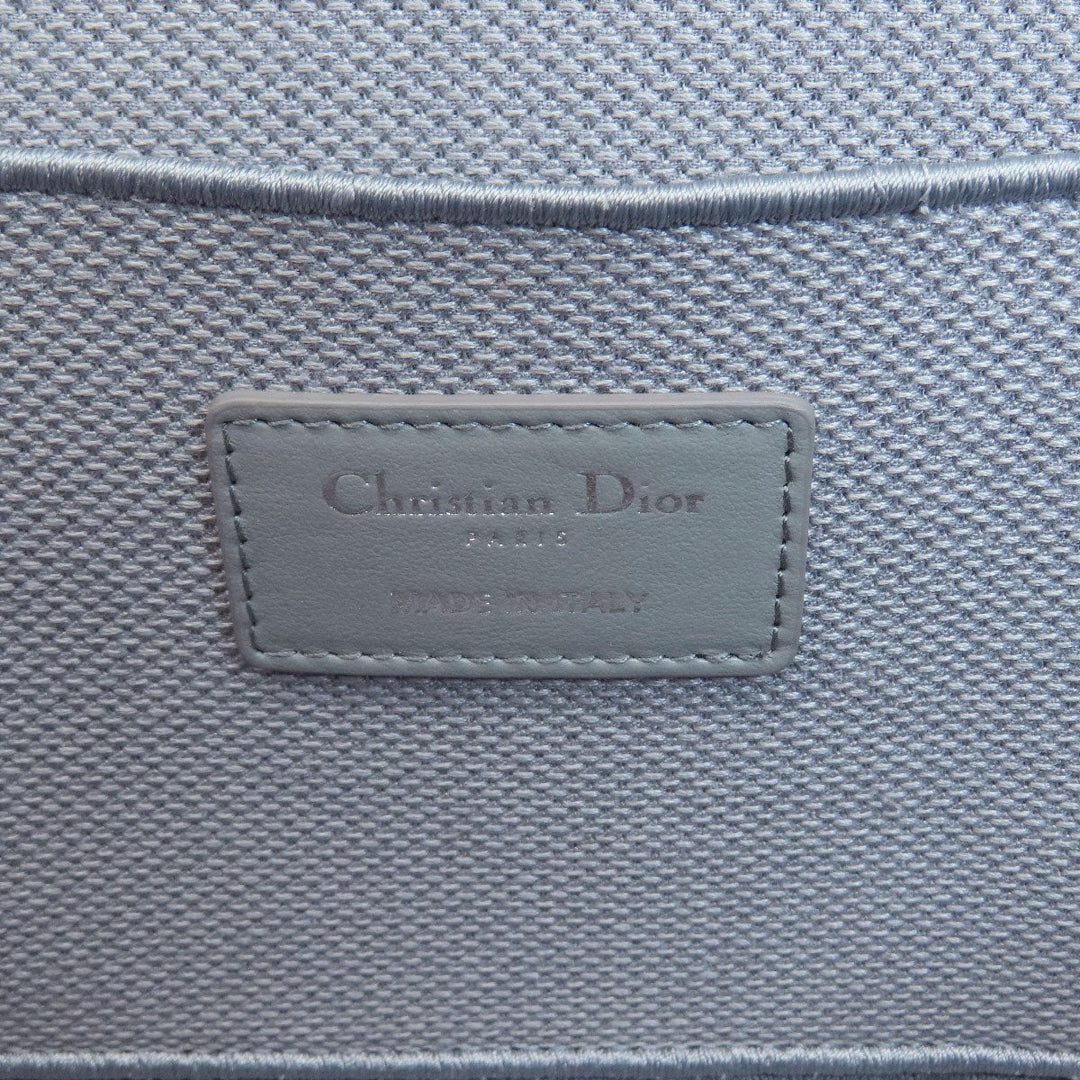 Christian Dior Handbag canvas gray Lady Dee-Lite Vanity Women Used Authentic
