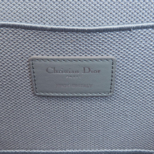 Christian Dior Handbag canvas gray Lady Dee-Lite Vanity Women Used Authentic