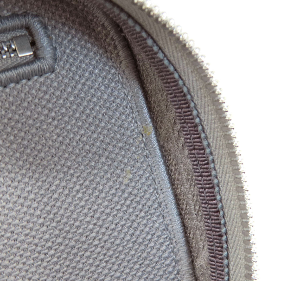 Christian Dior Handbag canvas gray Lady Dee-Lite Vanity Women Used Authentic