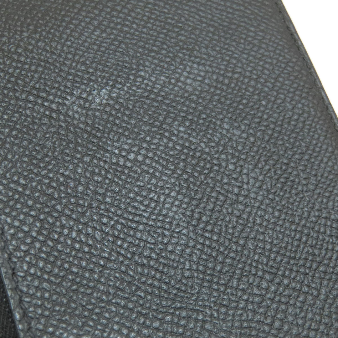 HERMES Bifold Wallet Epsom black Click 12 Black Gold Metal Women Used Authentic