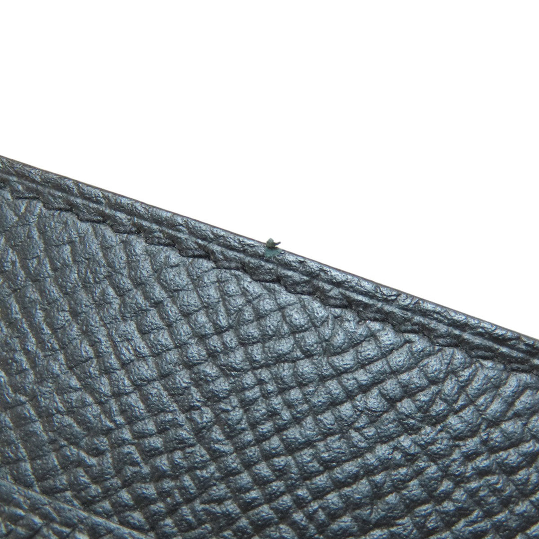 HERMES Bifold Wallet Epsom black Click 12 Black Gold Metal Women Used Authentic