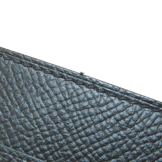HERMES Bifold Wallet Epsom black Click 12 Black Gold Metal Women Used Authentic
