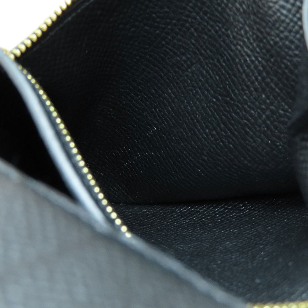 HERMES Bifold Wallet Epsom black Click 12 Black Gold Metal Women Used Authentic