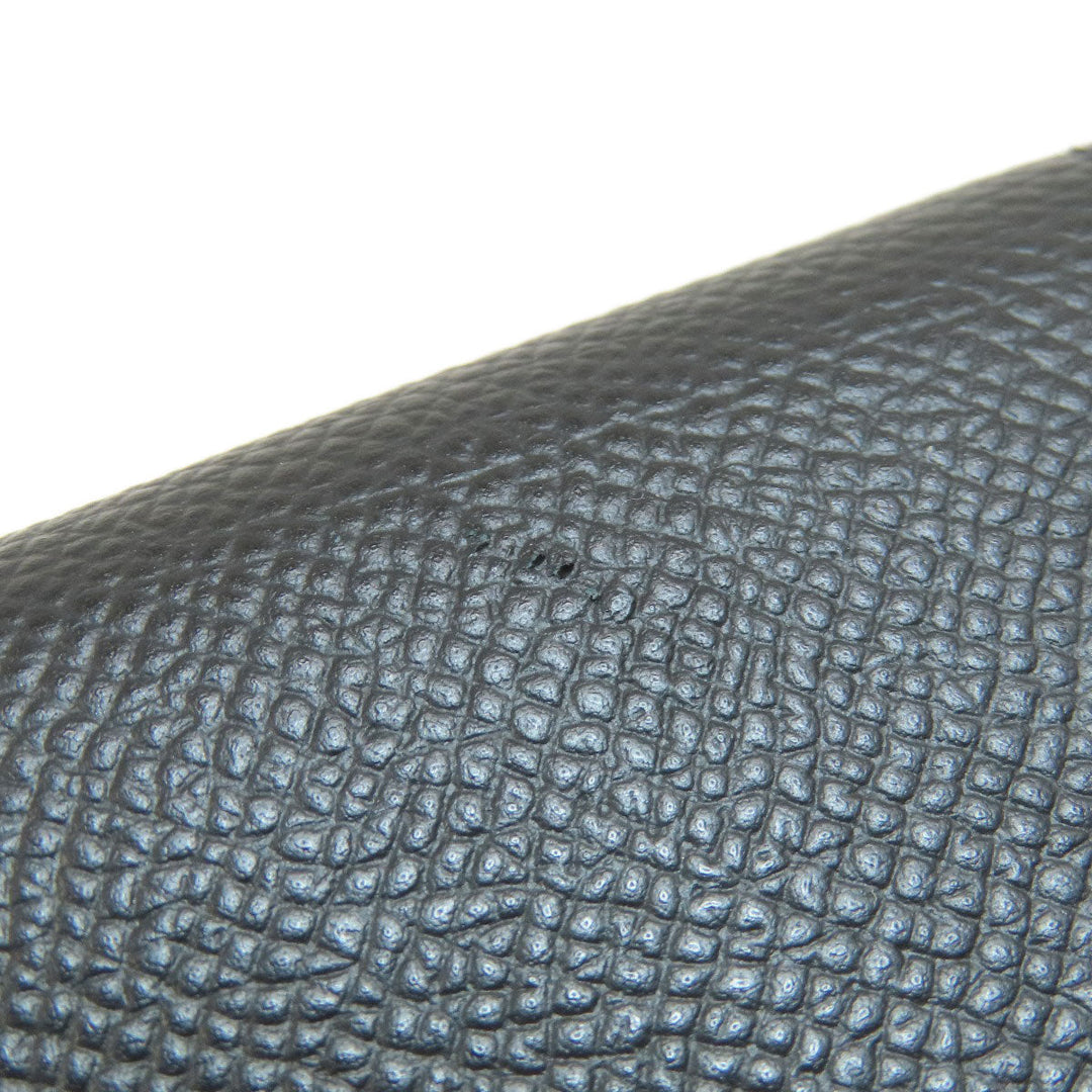 HERMES Bifold Wallet Epsom black Click 12 Black Gold Metal Women Used Authentic