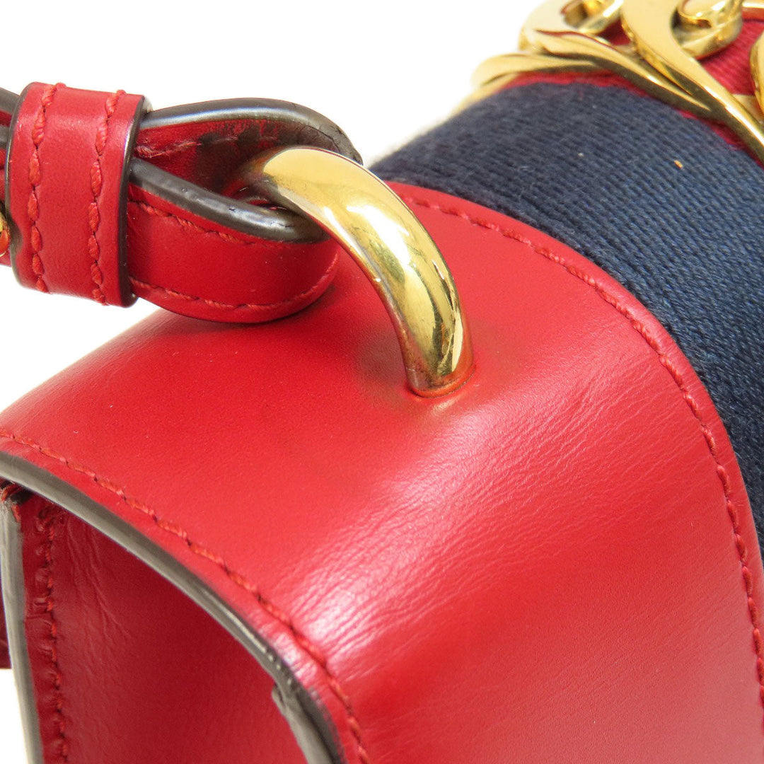 GUCCI Handbag 4720270 Calfskin Red Sylvie 2WAY Women Used Authentic